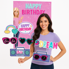 Barbie Dream Party Scene Setter with Props for Kids' Birthdays