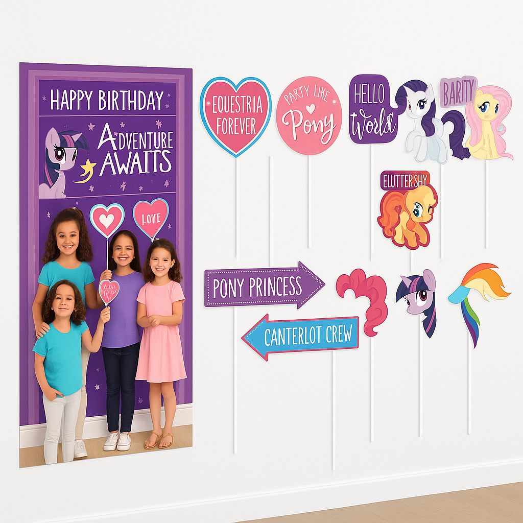 My Little Pony Birthday Scene Setter Kit with Photo Props