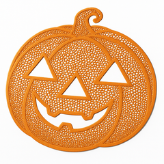 Jack-O'-Lantern Vinyl Placemat - Reusable Halloween Table Decor