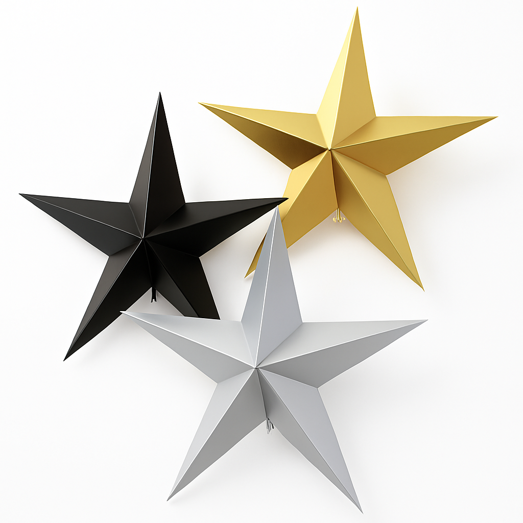 New Year's Eve Oversized 3D Star Decor Pack