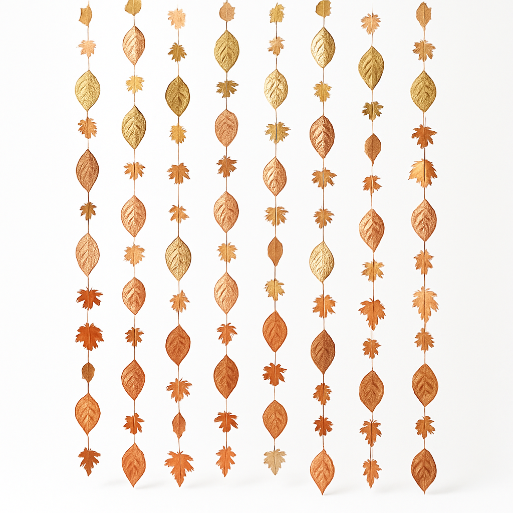 Elegant Metallic Leaves Backdrop for Thanksgiving Celebrations