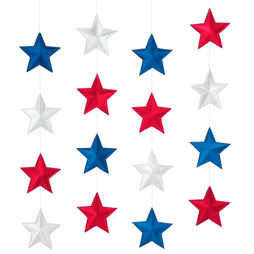 Patriotic Metallic Star String Decoration