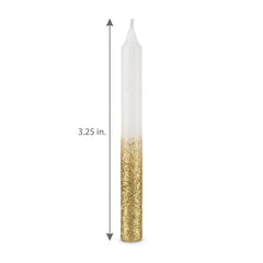 Gold Glitter Dip Birthday Candles, 3.25-Inch, 12-Pack