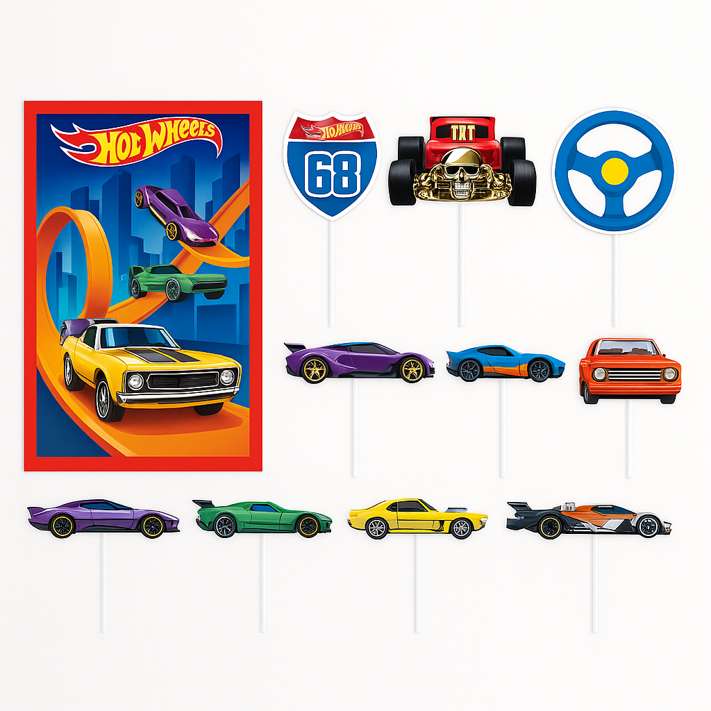 Hot Wheels Scene Setter Kit for Kids Birthday Party