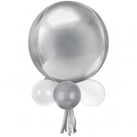 Elegant Silver Balloon Chandelier Kit - Foil and Latex Design