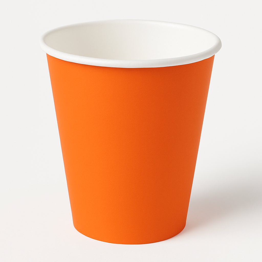 Vibrant Orange 9oz Paper Cups