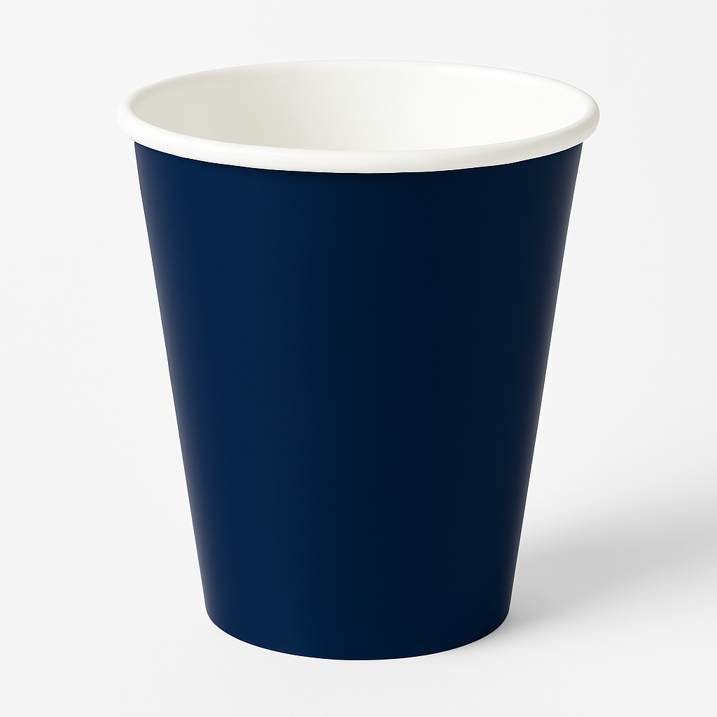 True Navy 9oz Paper Coffee Cups - Solid Color