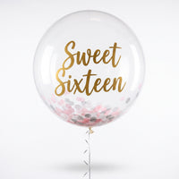 Sweet 16 Confetti Latex Balloon - 24"