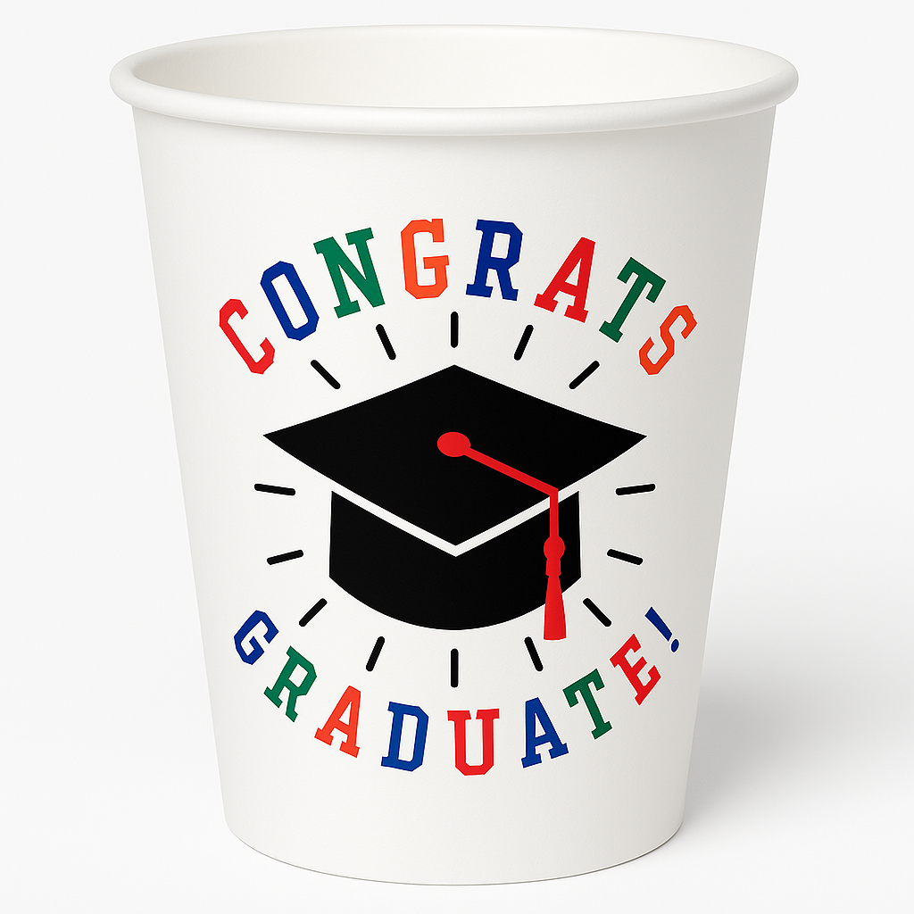 "Congrats Graduate" 9 oz. Paper Cups - 50 Pack