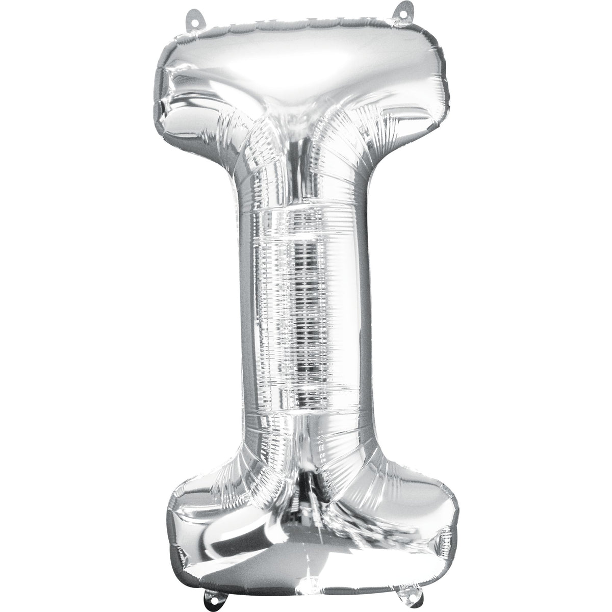 Silver Letter "I" Foil Balloon - Metallic Shine