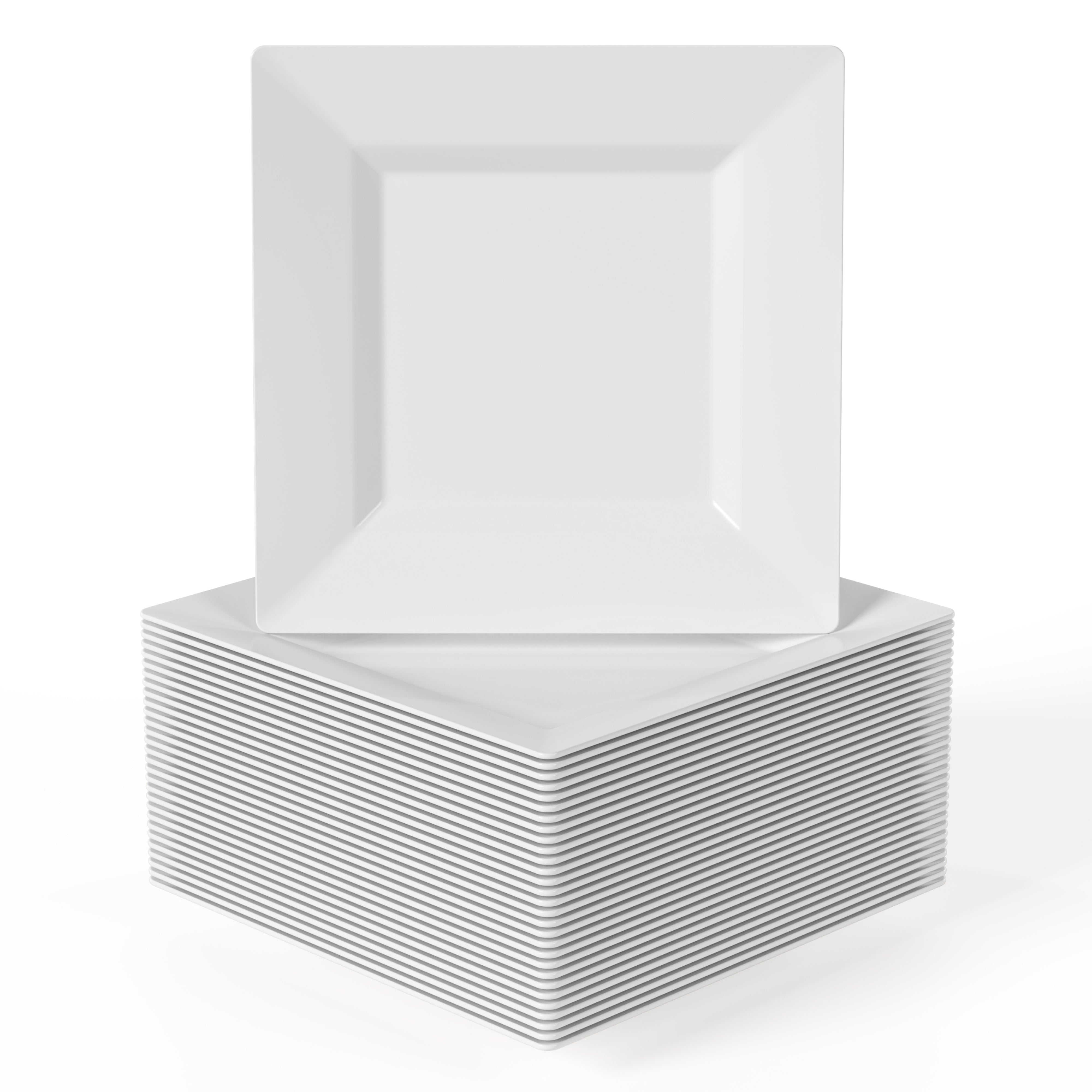 4.5 In. White Square Plates - 100 Count