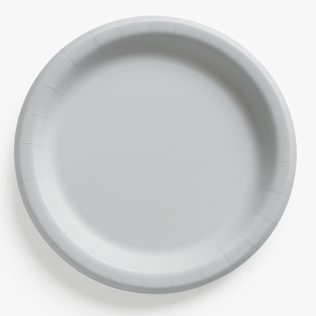 Elegant Silver 10" Round Paper Dinner Plates