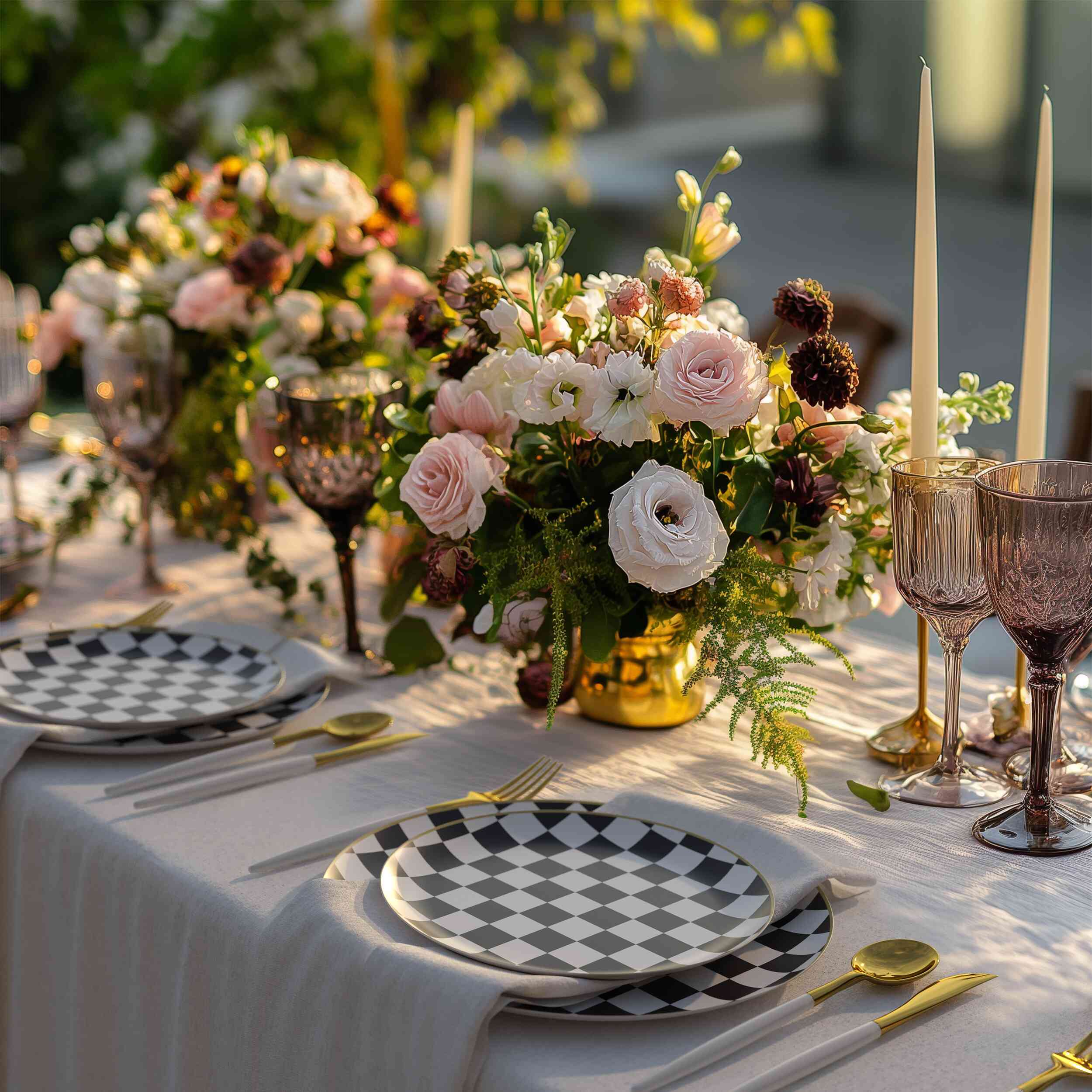 10 In. Earthtrends Checkered Design Plates | 20 Count