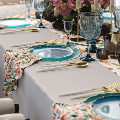 Peacock/Gold Petal Plates | Combo Pack 20/20