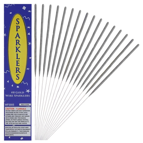 8 in. Gold Wire Sparklers | 6 Count