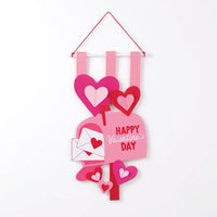 Valentine's Day 3D Felt Banner with Hearts and Mailbox