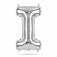 Silver Foil Letter "I" Air-Filled Balloon