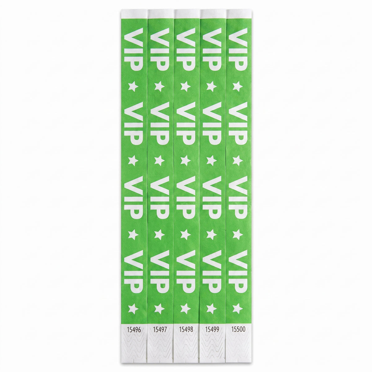 VIP Star Green Waterproof Wristbands - 500 Pack