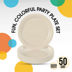 9 In. Ivory Paper Plates - 50 Ct.