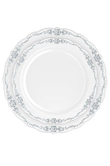 7.5 In. Gray / Silver Victorian Design Plates | 20 Count