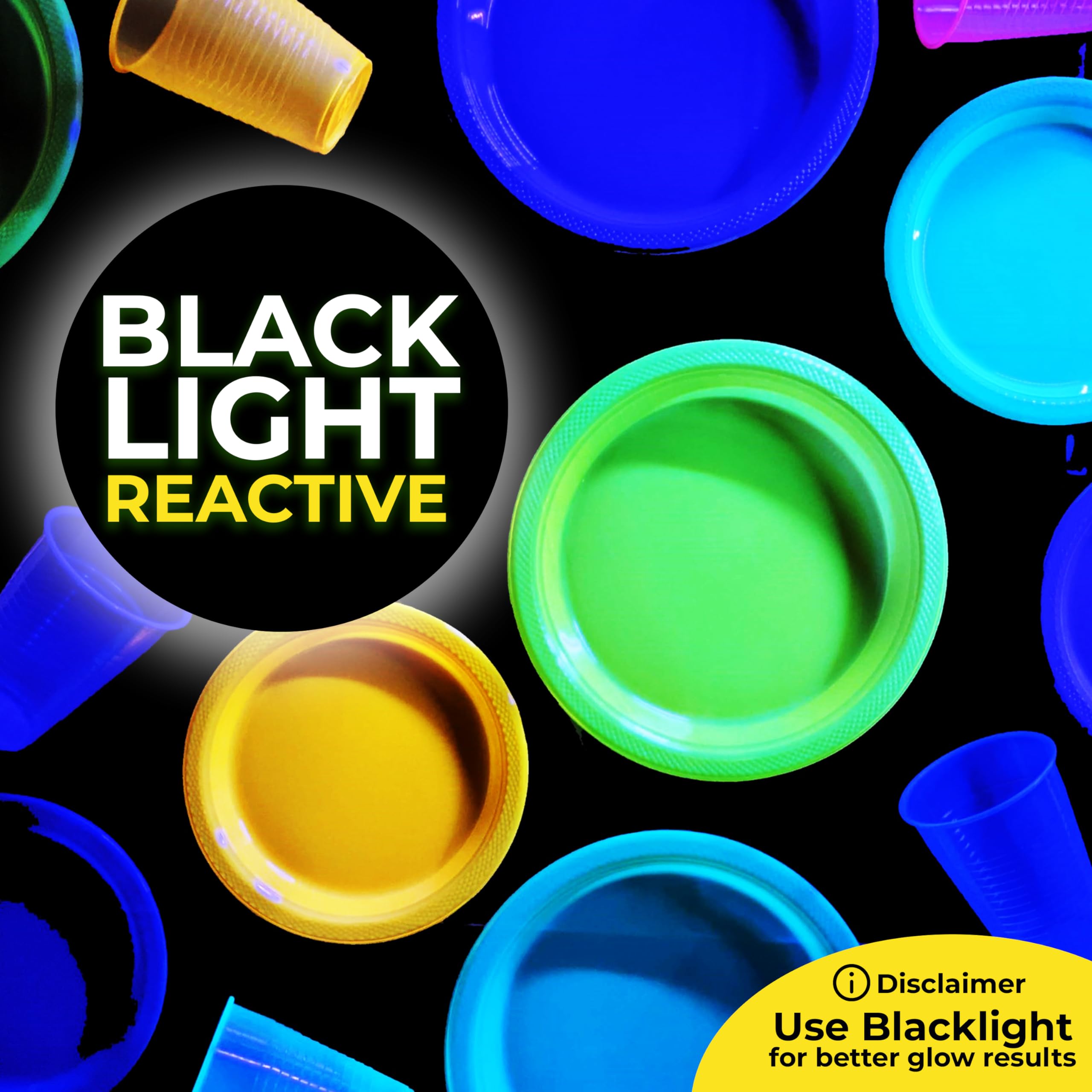 7 In. Neon Assorted Color Plastic Plates | Case of 720