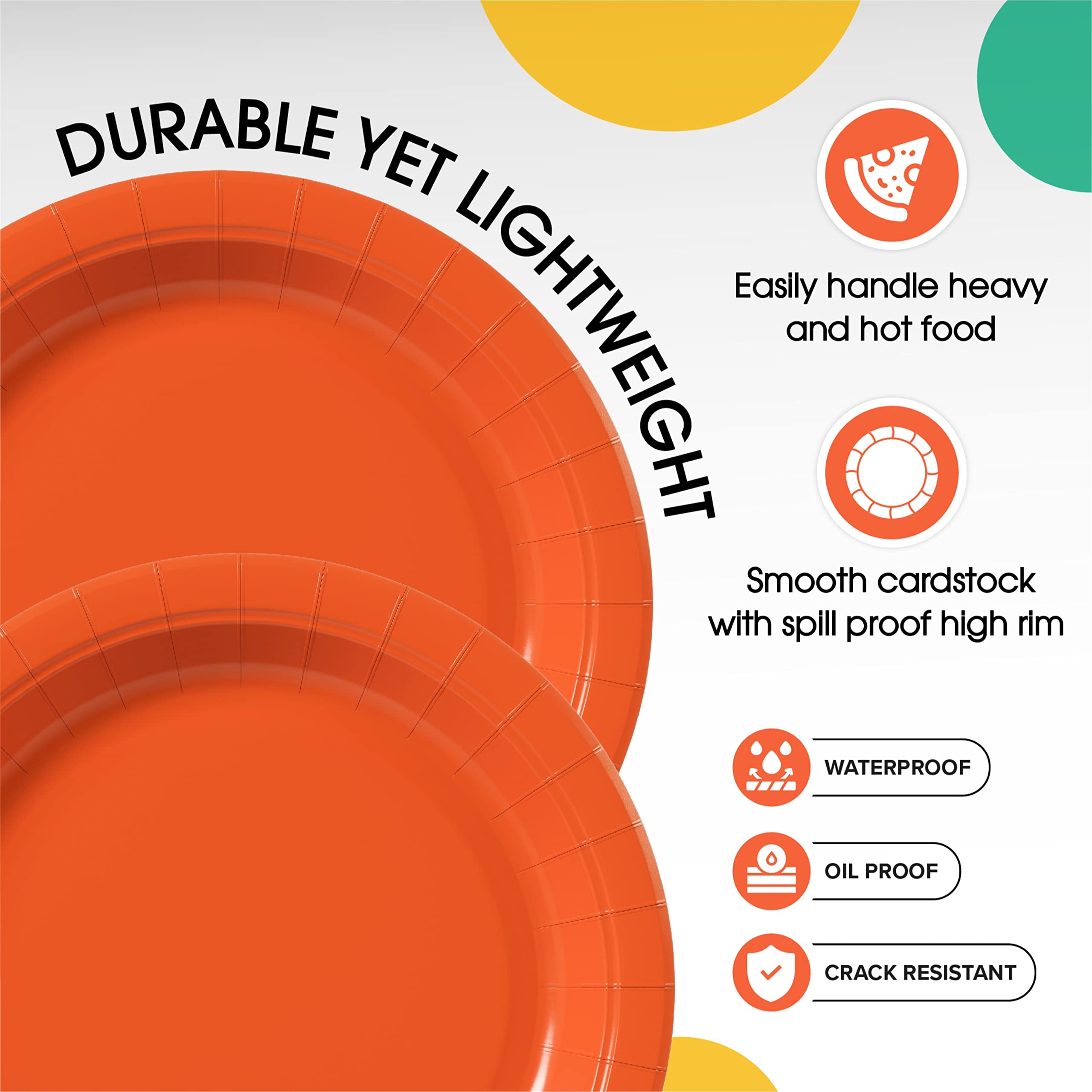 7 In. Orange Paper Plates | Case of 1000