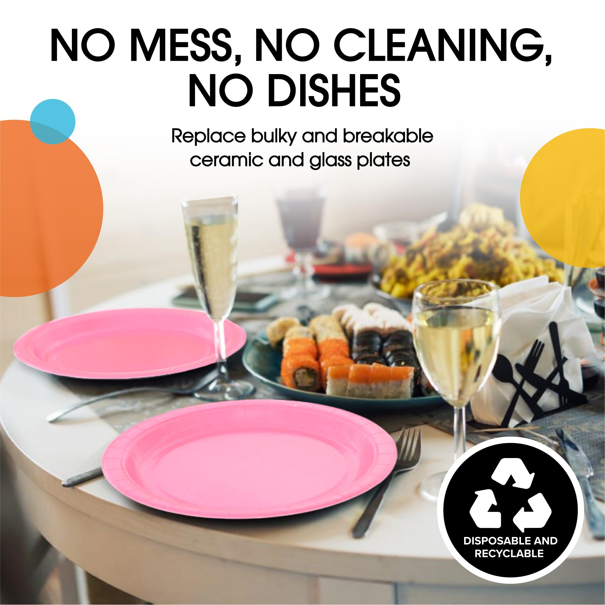 7 In. Pink Paper Plates | Case of 1000