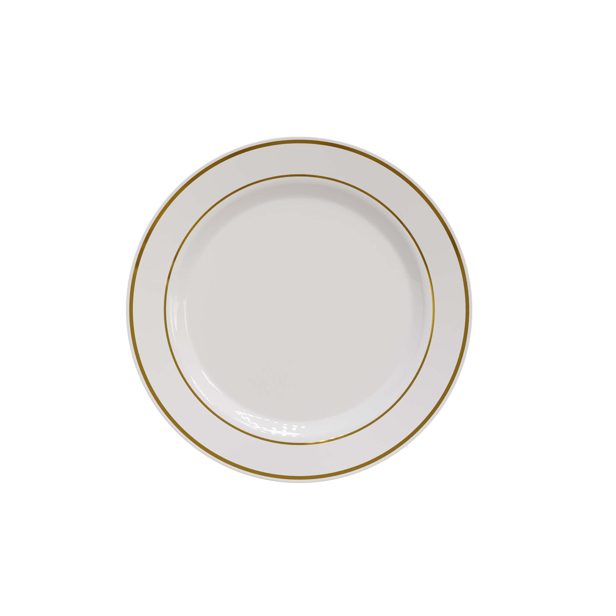7.5 In. Cream/Gold Line Design Plates | 10 Count