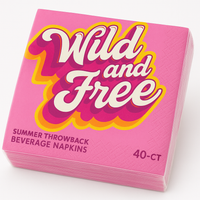 Wild and Free Retro Summer Beverage Napkins - 40ct - 5 In. X 5 In.