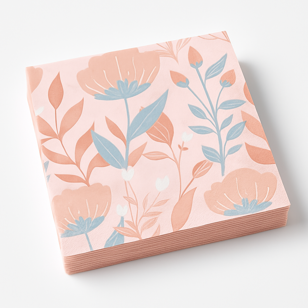 Rose Gold Floral Beverage Napkins