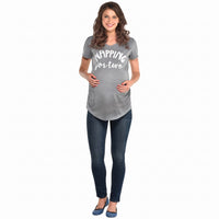 Napping for Two Maternity T-Shirt - Grey, S/M