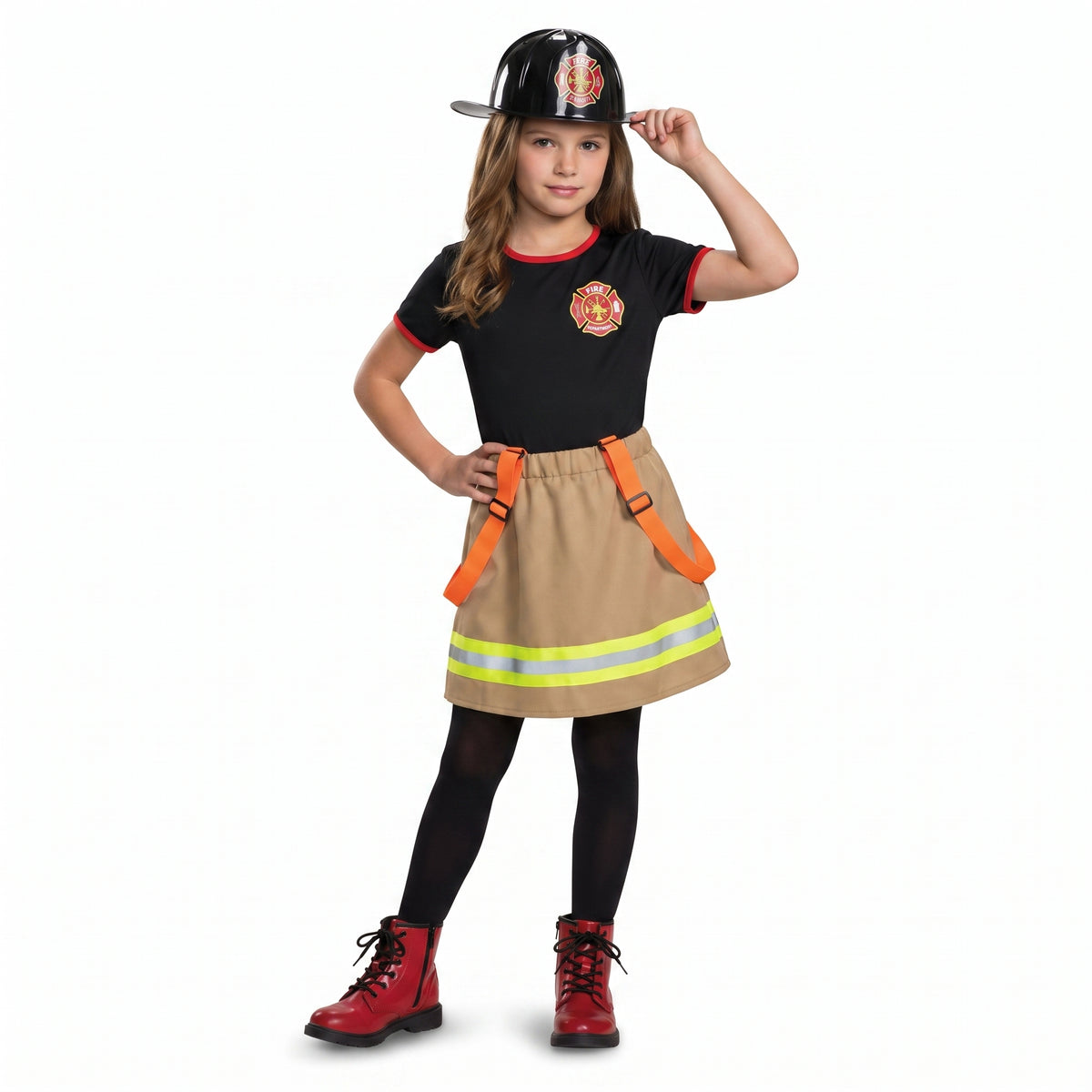 Wild Firefighter Girl Halloween Costume with Helmet
