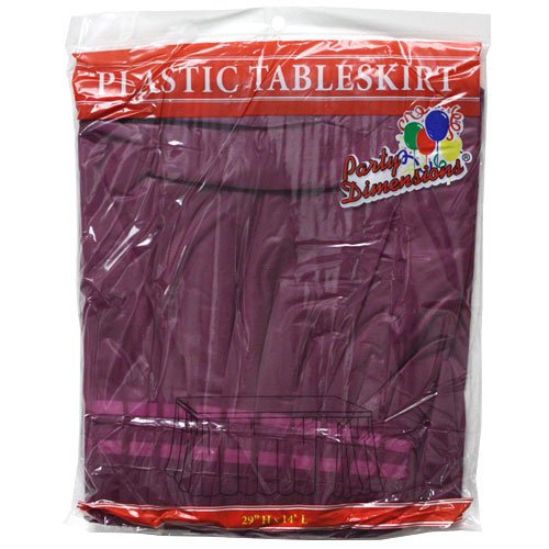 Party Dimensions Single Count Plastic Table Skirt, 29 By 14-Feet, Berry - 14 ft. x 29 ft.