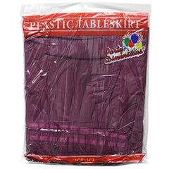 Party Dimensions Single Count Plastic Table Skirt, 29 By 14-Feet, Berry - 14 ft. x 29 ft.