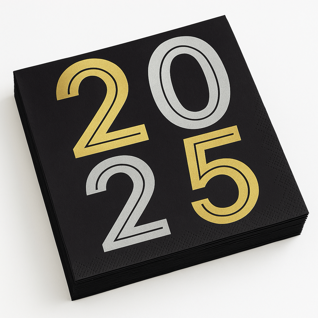 Bubbly 2025 New Year's Eve Luncheon Napkins