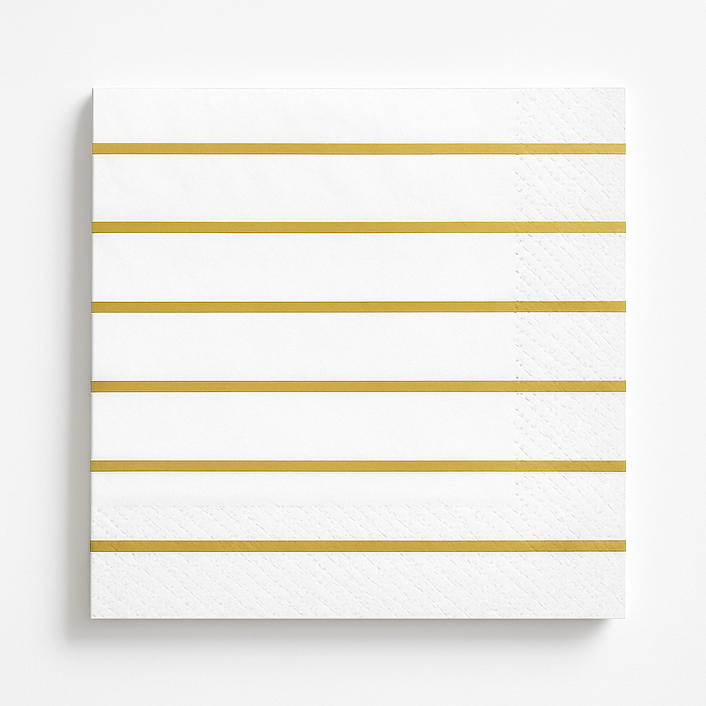 Elegant Gold Motif Luncheon Napkins - 6.5 In. X 6.5 In.