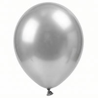100ct 11" Silver Latex Balloons - Elegant Metallic Shine