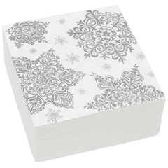 Shining Season Snowflake Lunch Napkins - 125 Pack