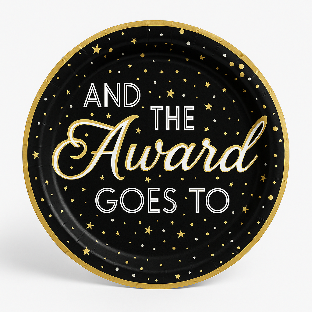 Awards Night "And the Award Goes To" 10-Inch Paper Dinner Plates - 10 in. - 8 Pack