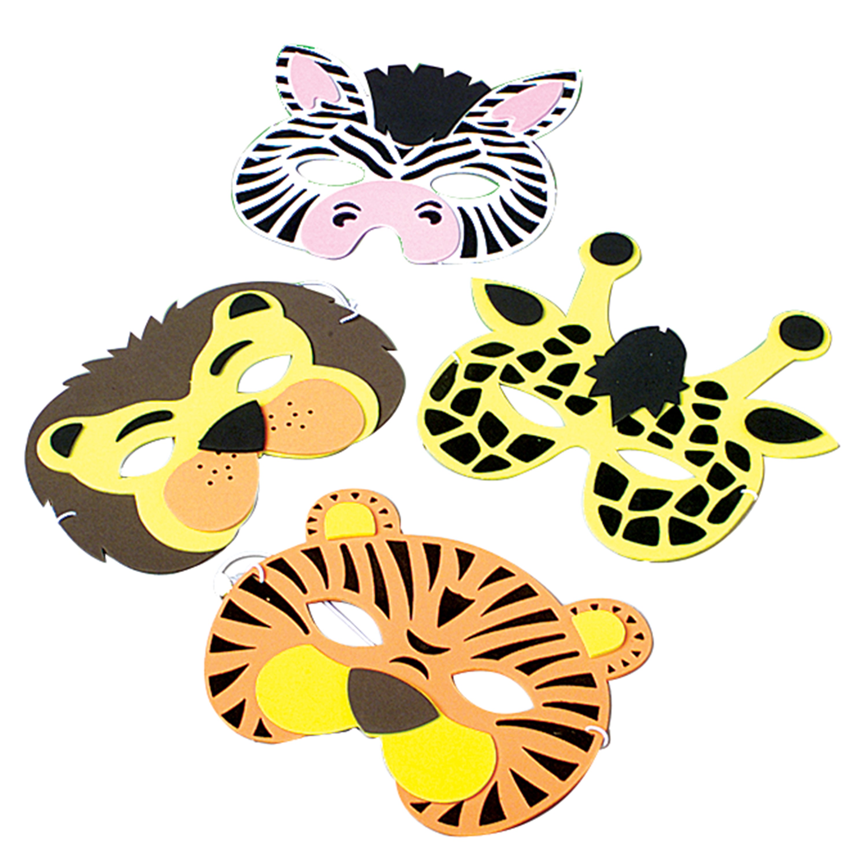 Wild Animal Foam Masks - 12 Count