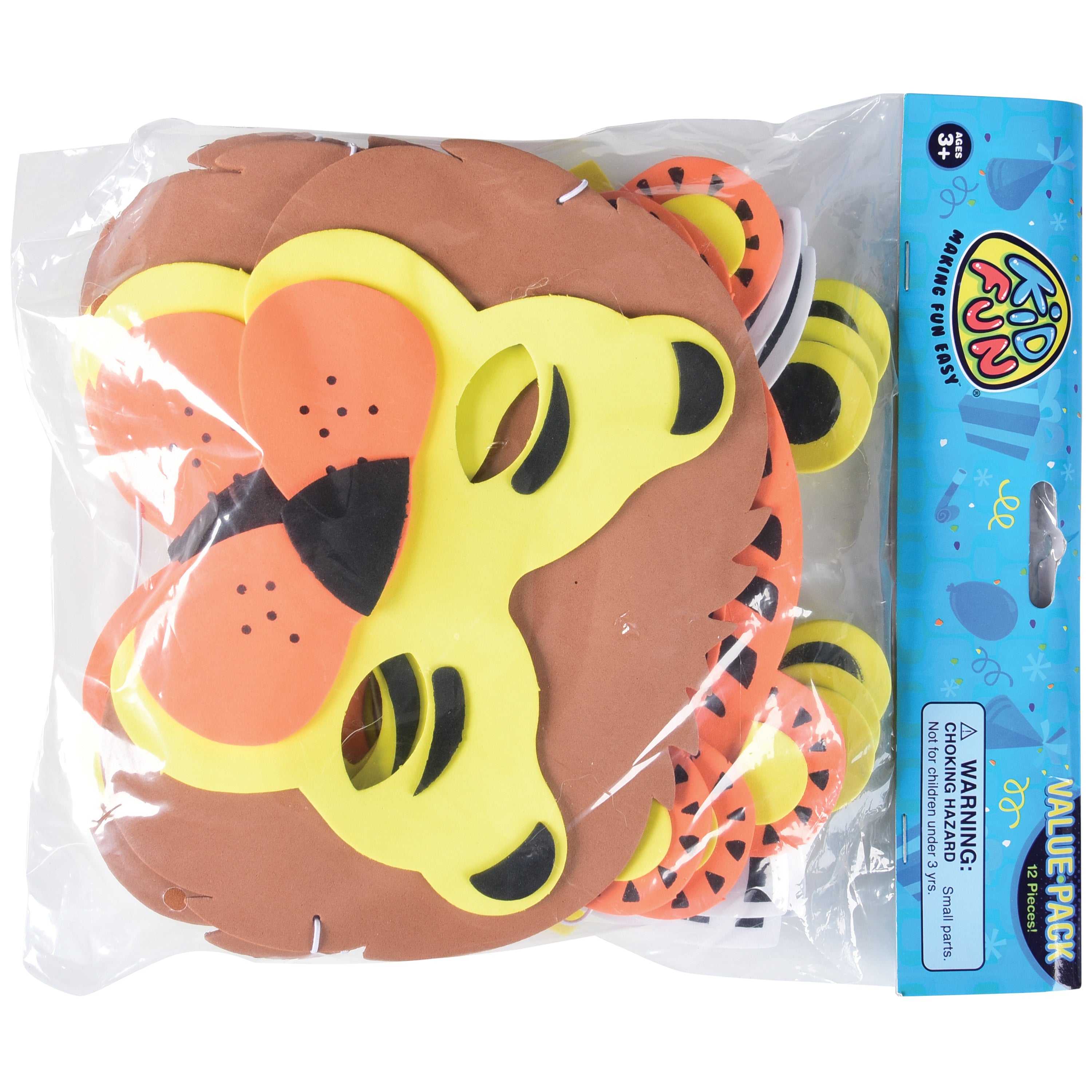 Wild Animal Foam Masks - 12 Count