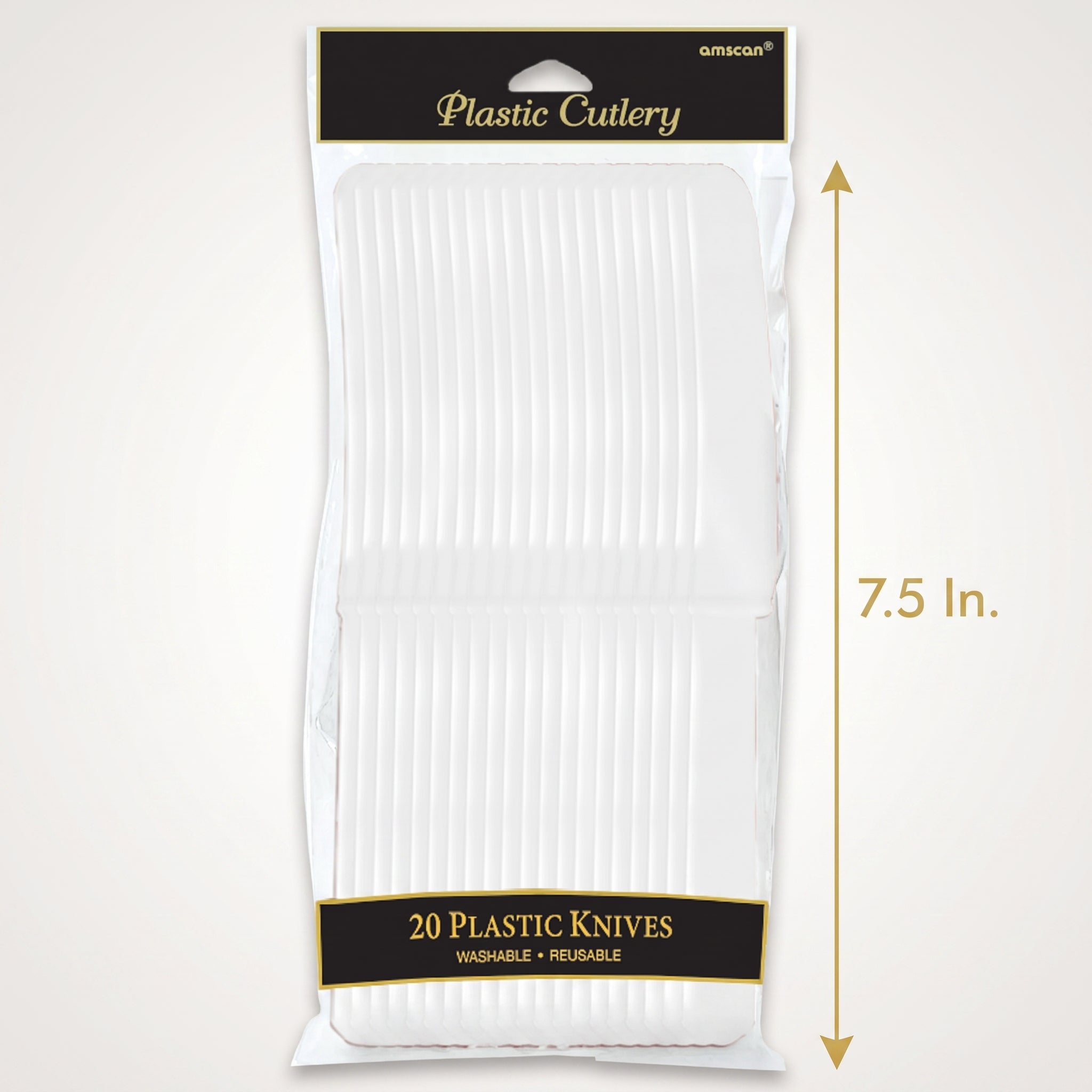 Frosty White Economy Plastic Knives - Pack of 20 - 7.5 in.