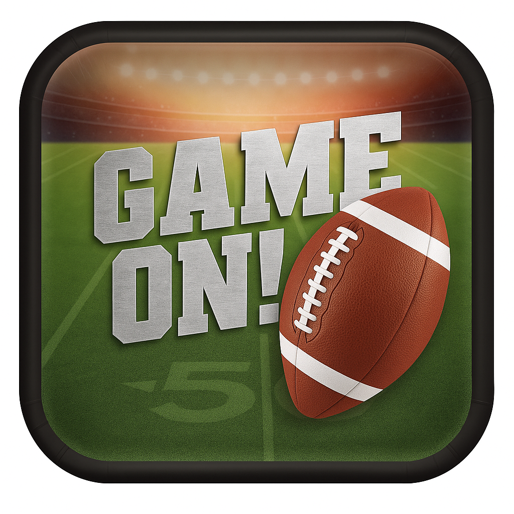 Go Fight Win Football Dessert Plates, 18-Pack - 7 in.