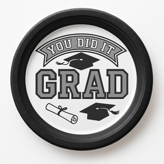 True to Your School Graduation Party Round Plates - Silver, 6.75", 20 Pack