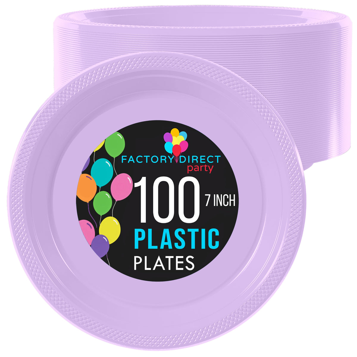 7 In. Lavender Plastic Plates | 100 Count