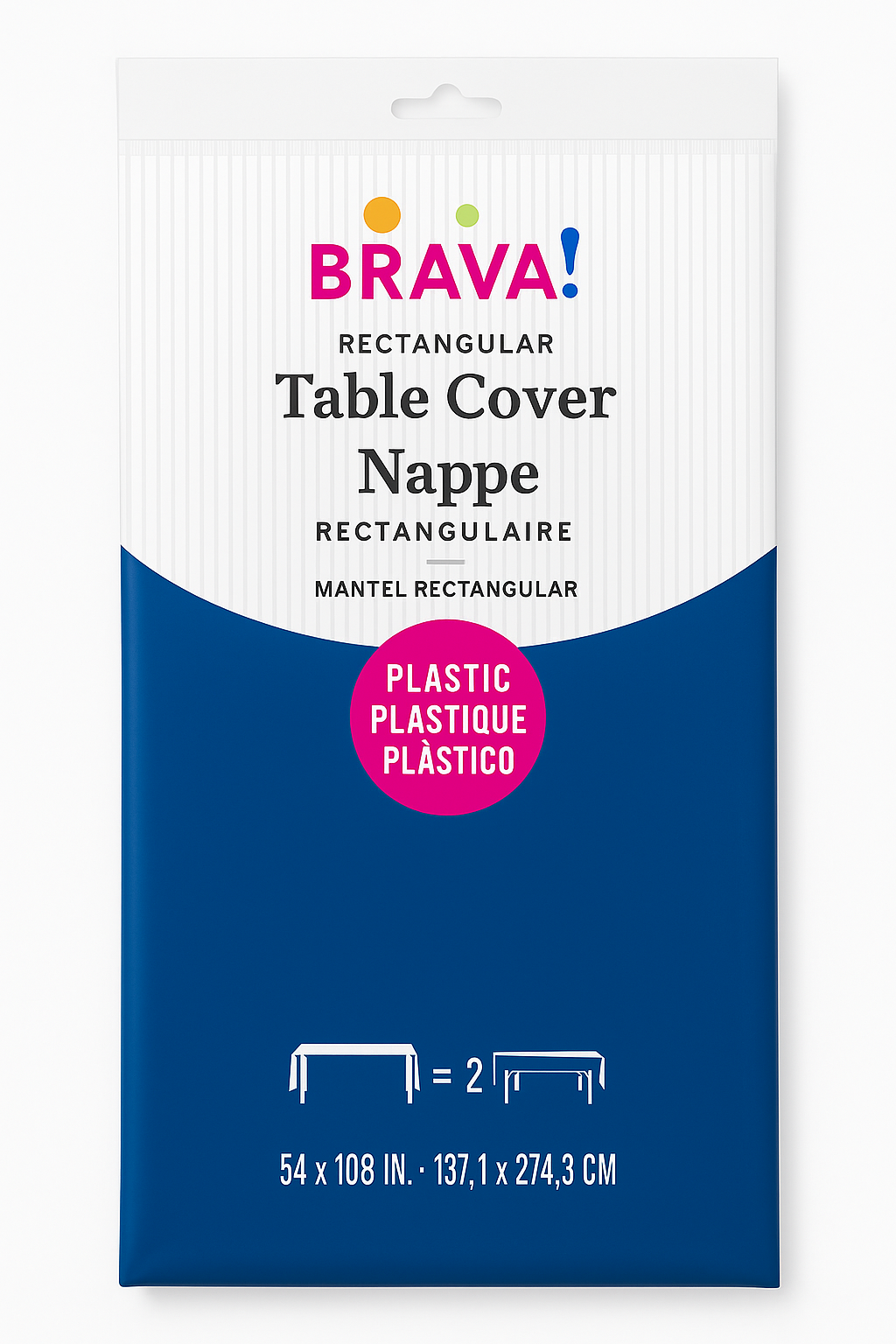 Royal Blue Plastic Table Cover - 54 x 108 Inch