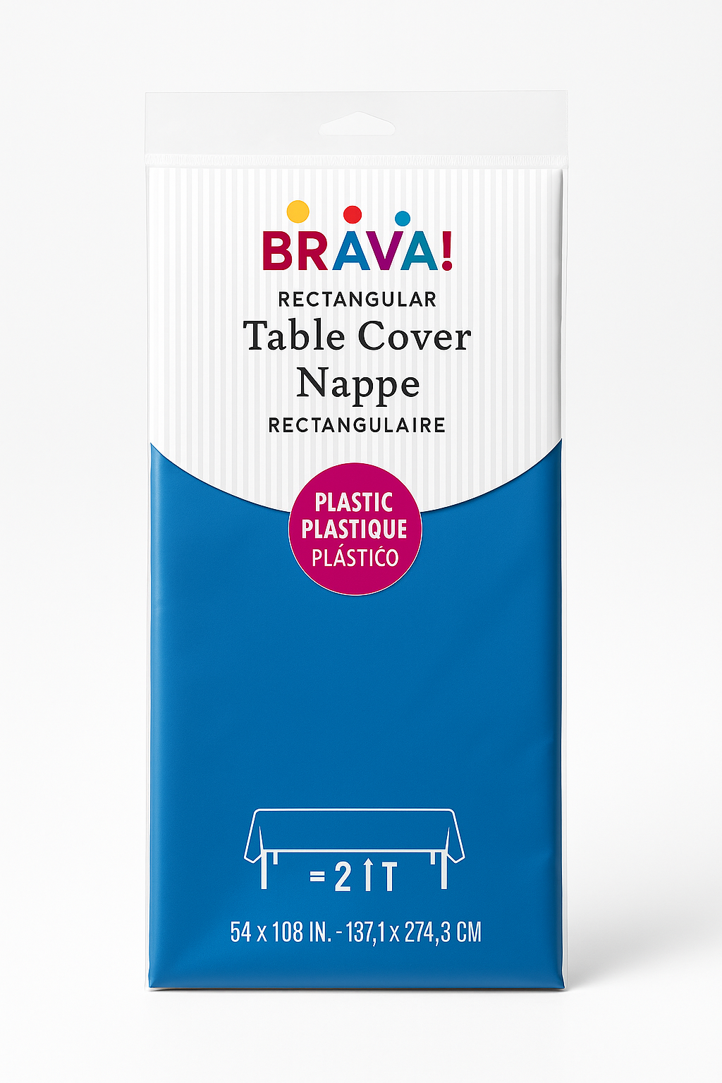 Purple Plastic Rectangular Table Cover, 54x108-Inch