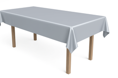 Elegant Silver Plastic Table Cover - 54x108