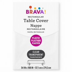 Clear Plastic Rectangular Table Cover - 54" x 108"