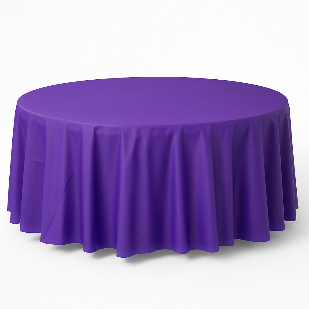Vibrant Purple 84" Round Plastic Table Cover